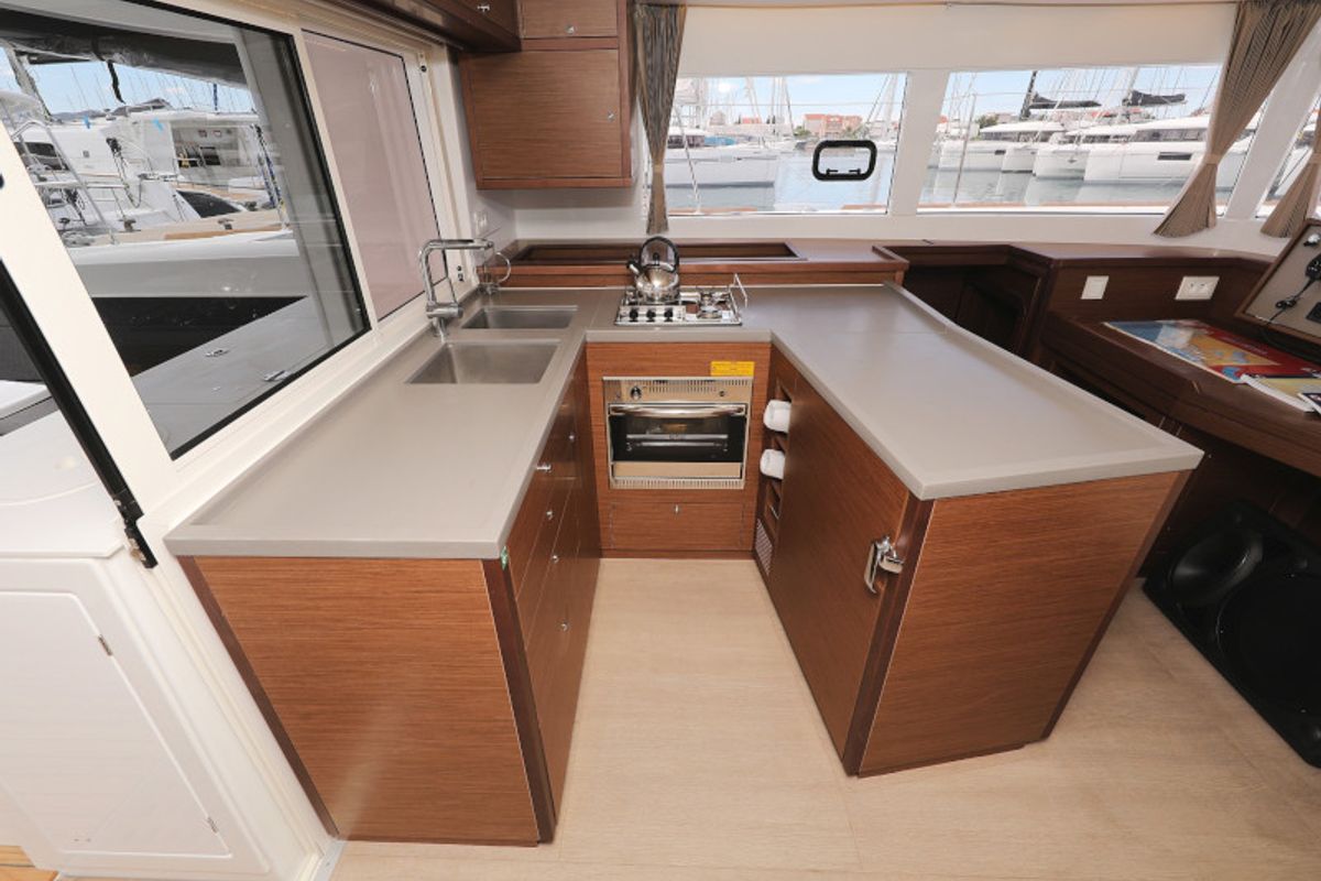 Galley of OASIS, a Lagoon 450 catamaran at Općina Sukošan, Croatia
