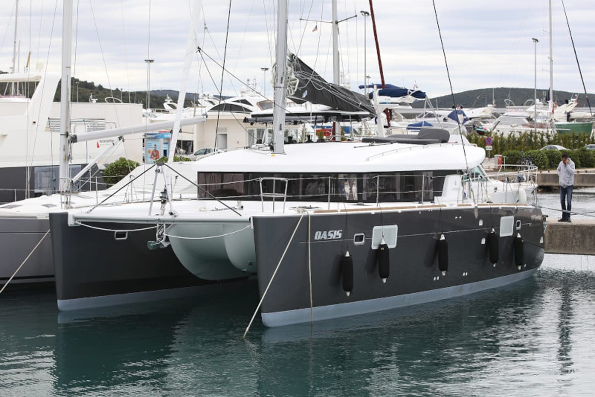 Exterior view of OASIS, a Lagoon 450 catamaran at Općina Sukošan, Croatia