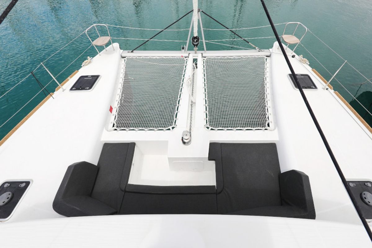 Deck of OASIS, a Lagoon 450 catamaran at Općina Sukošan, Croatia