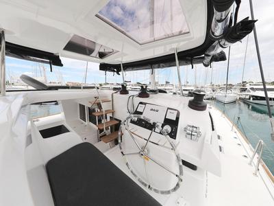 Cockpit of OASIS, a Lagoon 450 catamaran at Općina Sukošan, Croatia