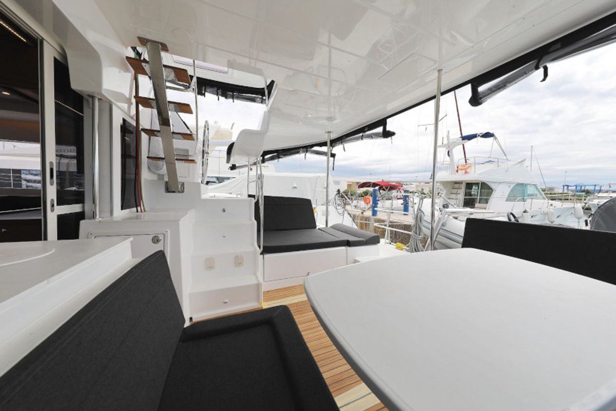 Deck of OASIS, a Lagoon 450 catamaran at Općina Sukošan, Croatia
