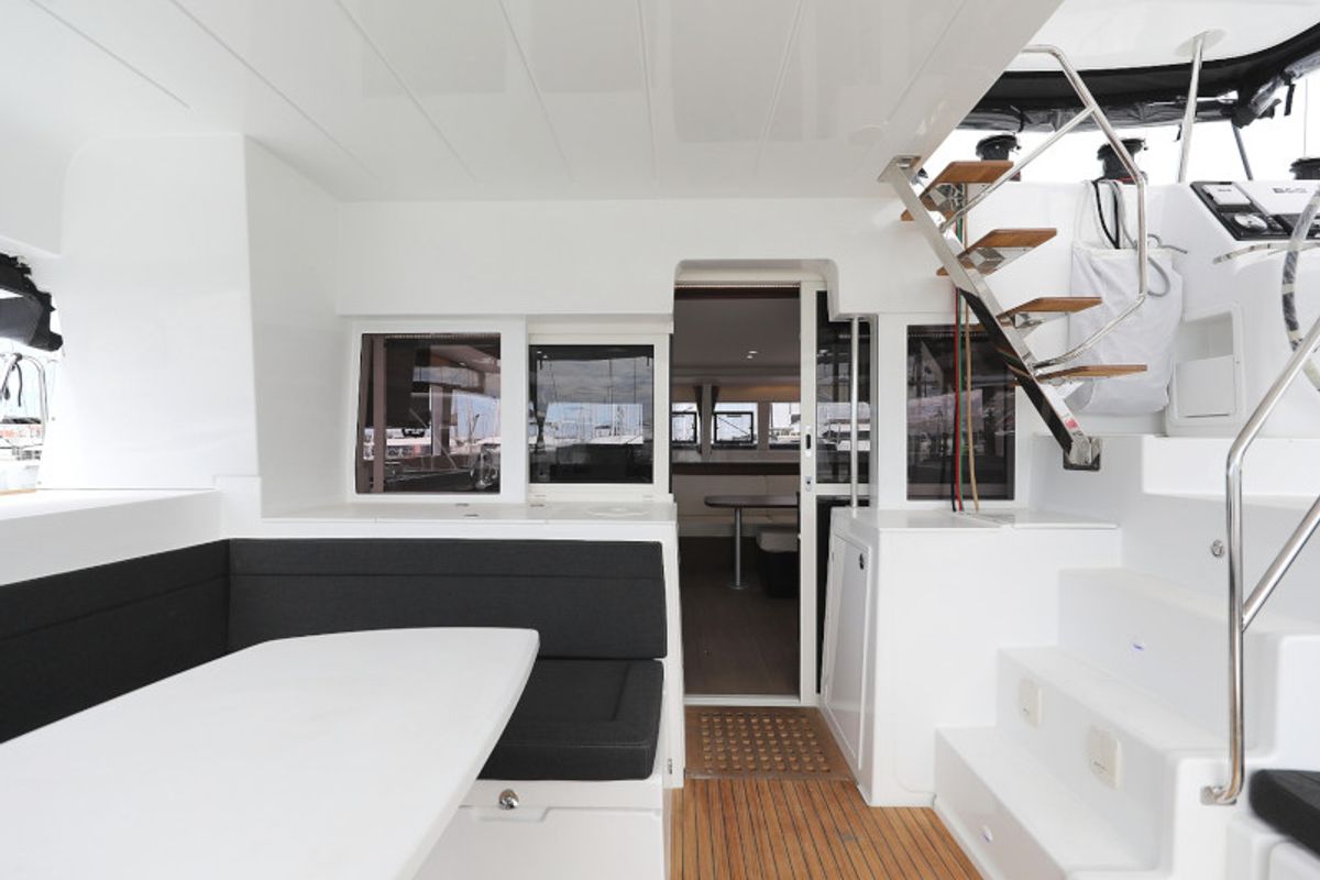 Deck of OASIS, a Lagoon 450 catamaran at Općina Sukošan, Croatia