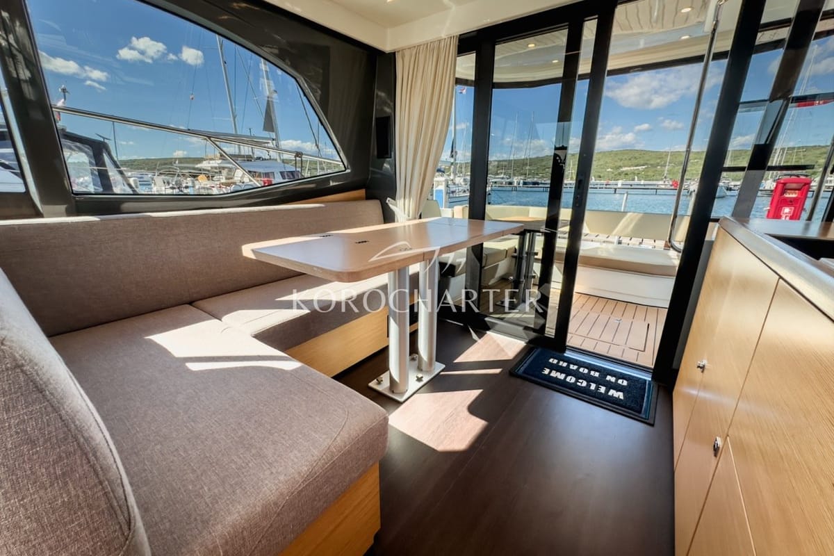 Neptun, a Bavaria R40 Fly yacht at Punat, Croatia