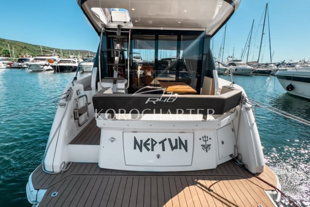 Neptun, a Bavaria R40 Fly yacht at Punat, Croatia
