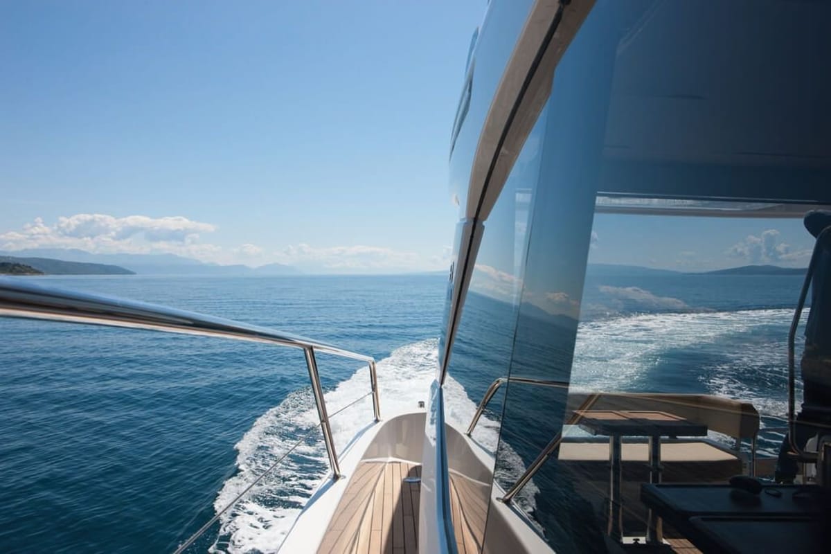 Neptun, a Bavaria R40 Fly yacht at Punat, Croatia