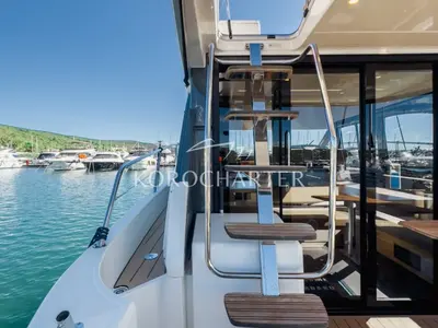 Neptun, a Bavaria R40 Fly yacht at Punat, Croatia