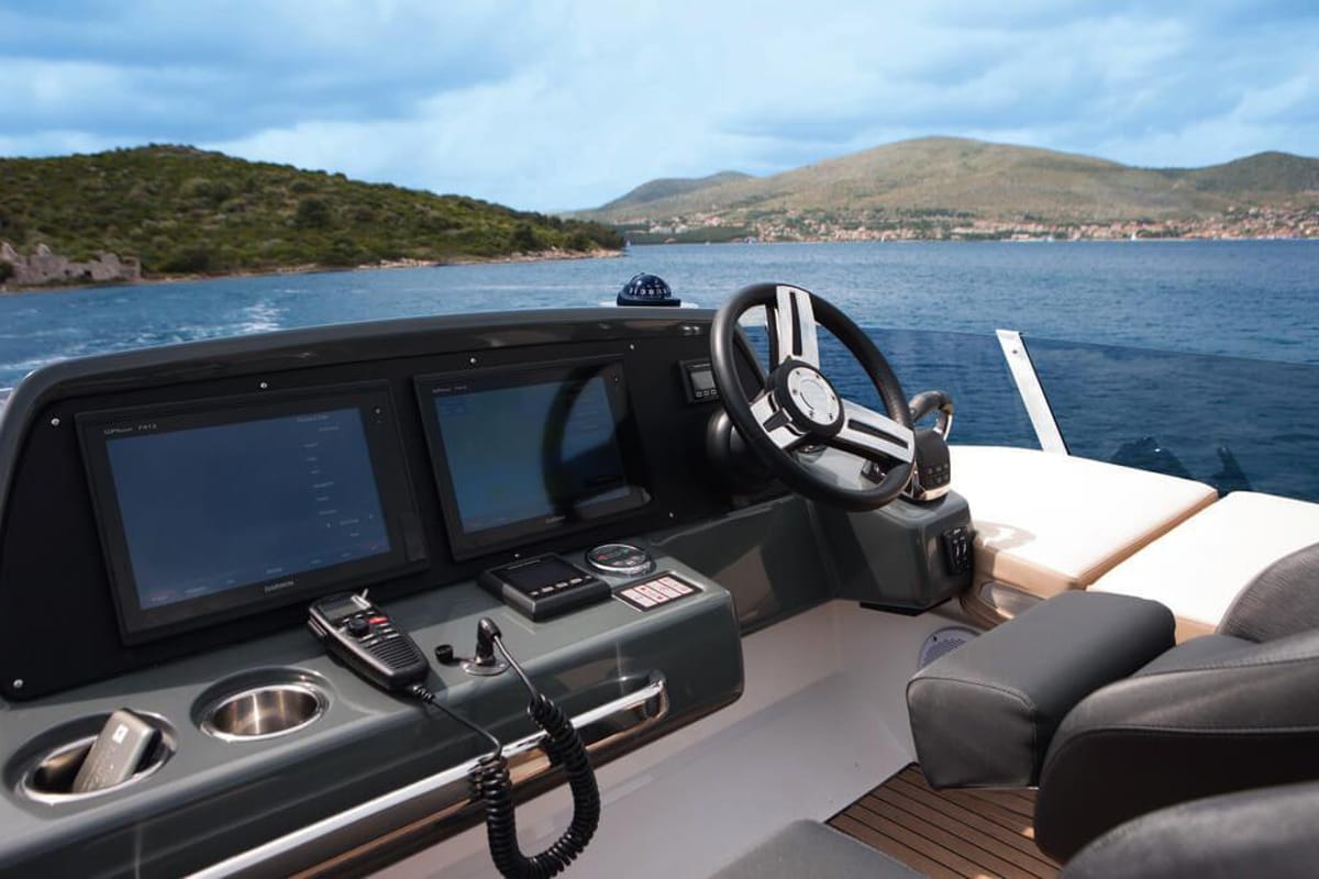 Neptun, a Bavaria R40 Fly yacht at Punat, Croatia