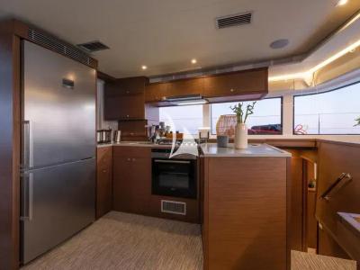 Galley of Nomad, a Lagoon 52 catamaran at Lavreotiki Municipal Unit, Greece