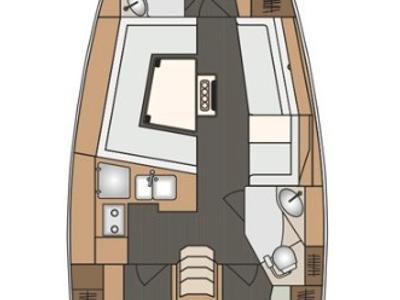 Floor plan of Evita, a Elan Impression 40 sailboat at Izola / Isola, Slovenia