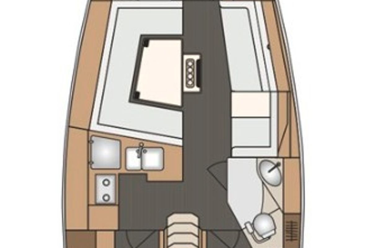 Floor plan of Evita, a Elan Impression 40 sailboat at Izola / Isola, Slovenia