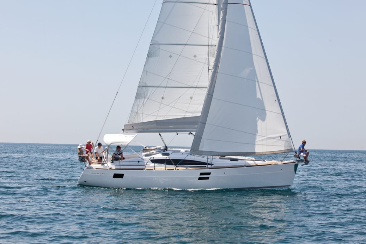 Exterior view of Evita, a Elan Impression 40 sailboat at Izola / Isola, Slovenia