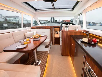 Galley of Greg, a Nimbus 405 Flybridge motorboat at Pirovac, Croatia