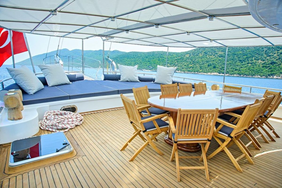 Salon of Bella Mare, a Custom Made Bella Mare yacht at Bodrum, Turkey