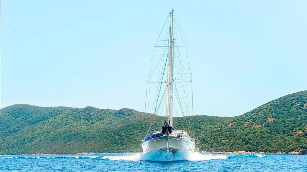 Exterior view of Bella Mare, a Custom Made Bella Mare yacht at Bodrum, Turkey