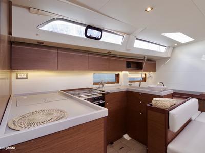 Galley of Lara, a Beneteau Oceanis 51.1 sailboat at Puntone di Scarlino, Italy