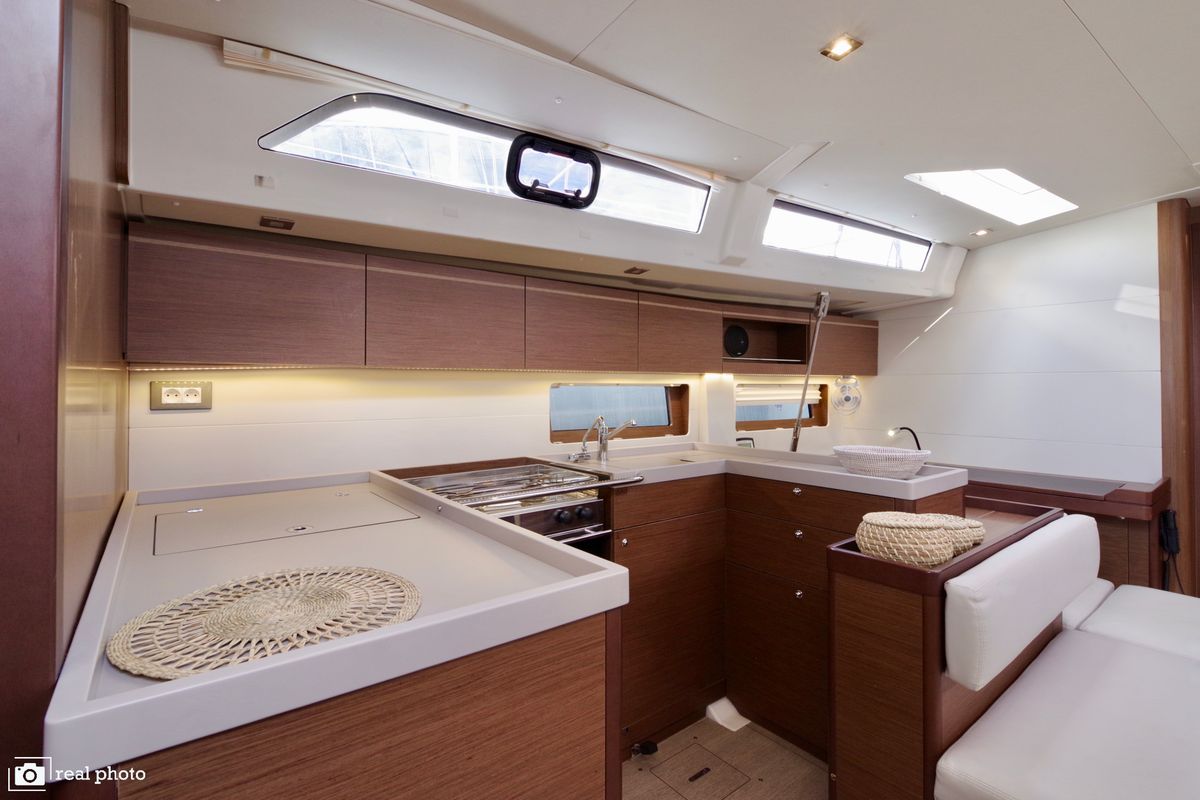 Galley of Lara, a Beneteau Oceanis 51.1 sailboat at Puntone di Scarlino, Italy
