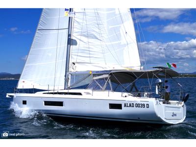 Exterior view of Lara, a Beneteau Oceanis 51.1 sailboat at Puntone di Scarlino, Italy