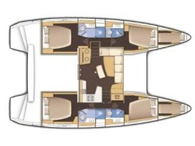 Floor plan of Ocean Star, a Lagoon 42 catamaran at Primošten, Croatia
