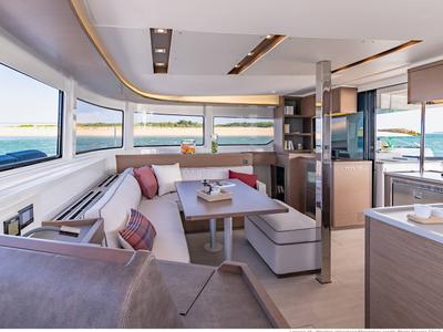 Salon of Cari, a Lagoon 46 catamaran at Seychelles, Mahe, Seychelles