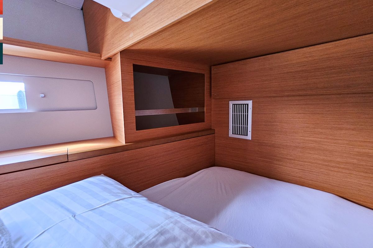 Cabin on Rondo, a Dufour 530 sailboat at Grad Kaštela, Croatia