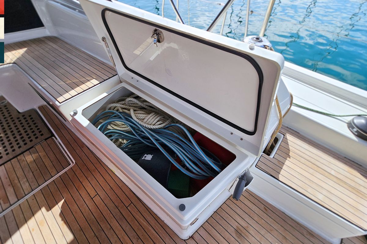Rondo, a Dufour 530 sailboat at Grad Kaštela, Croatia