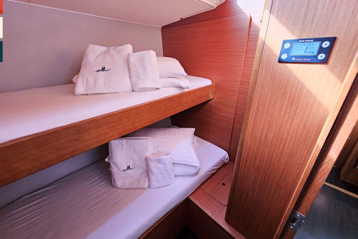 Cabin on Rondo, a Dufour 530 sailboat at Grad Kaštela, Croatia