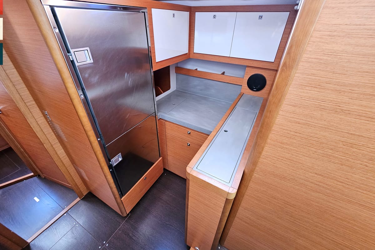 Galley of Rondo, a Dufour 530 sailboat at Grad Kaštela, Croatia