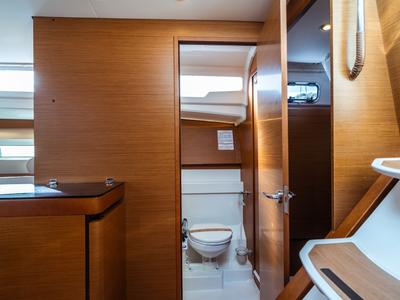 Head on Evita, a Jeanneau Sun Odyssey 490 sailboat at Olbia, Italy