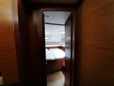 Cabin on Senza Se, a Lagoon 42 catamaran at Tonnarella, Italy