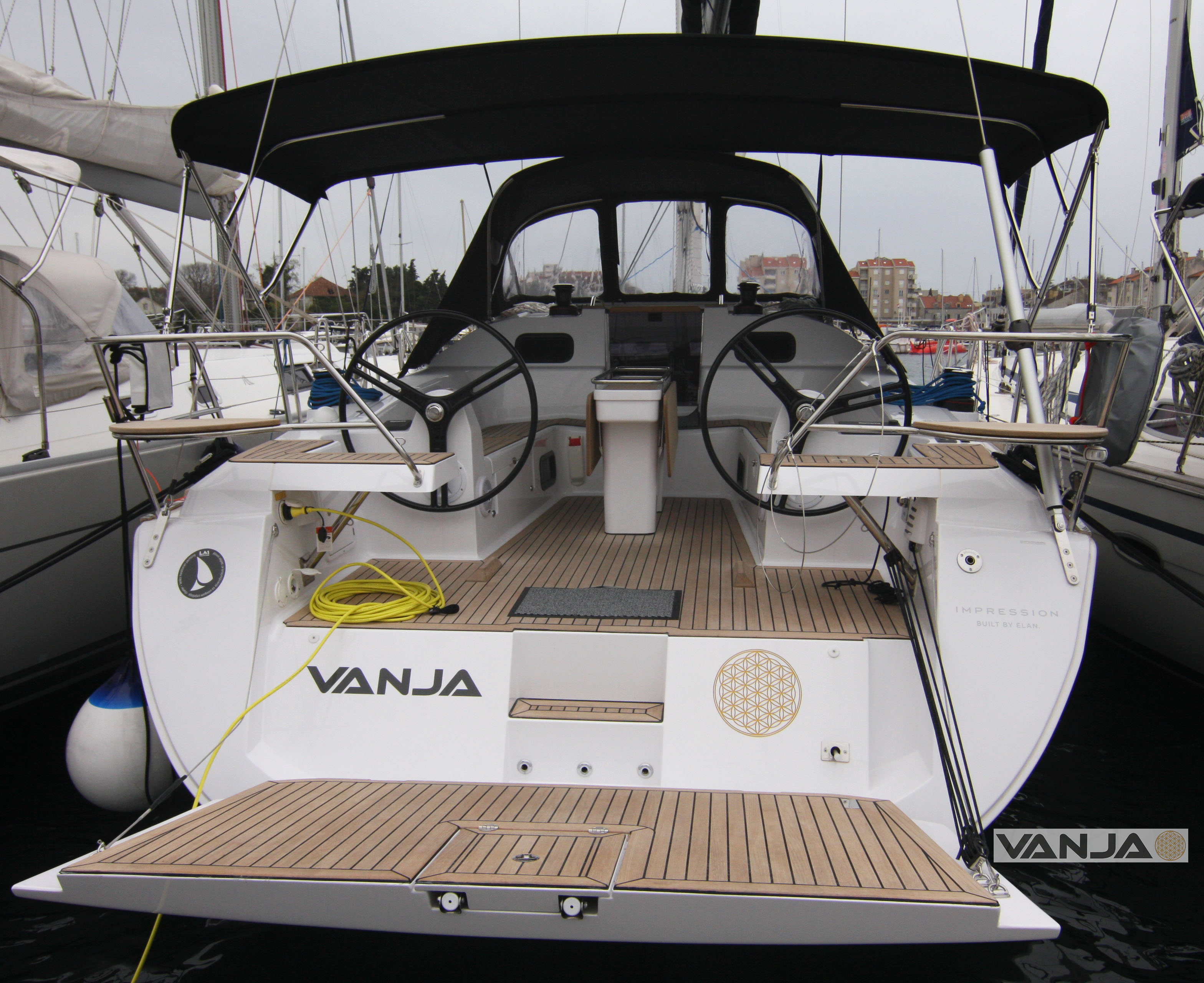 Vanja, a Elan Impression 45 sailboat at Grad Biograd na Moru, Croatia