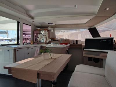 Galley of CRAZY DIAMOND, a Fountaine Pajot Astréa 42 catamaran at Seget Donji, Croatia