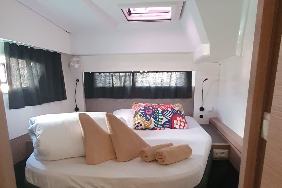 Cabin on CRAZY DIAMOND, a Fountaine Pajot Astréa 42 catamaran at Seget Donji, Croatia