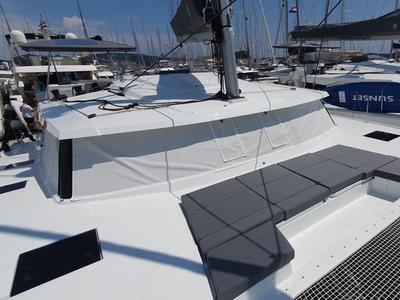 Deck of CRAZY DIAMOND, a Fountaine Pajot Astréa 42 catamaran at Seget Donji, Croatia