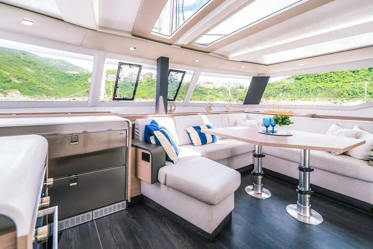 Premium +, a Fountaine Pajot Tanna 47 catamaran at Ribishi, Saint Vincent and the Grenadines