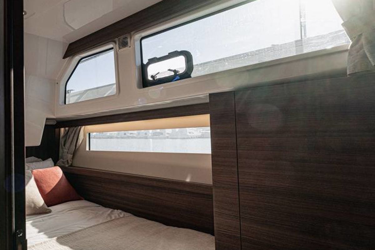 Cabin on Liberty - Luxury 1, a Cygnet Liberty motorboat at Castelnaudary, France
