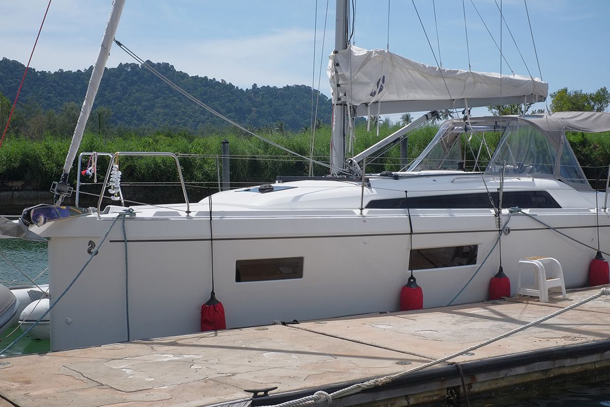 Exterior view of Philosophie, a Beneteau Oceanis 34.1 sailboat at Baan Salak Phet, Thailand