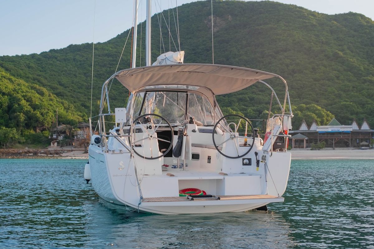 Exterior view of Philosophie, a Beneteau Oceanis 34.1 sailboat at Baan Salak Phet, Thailand