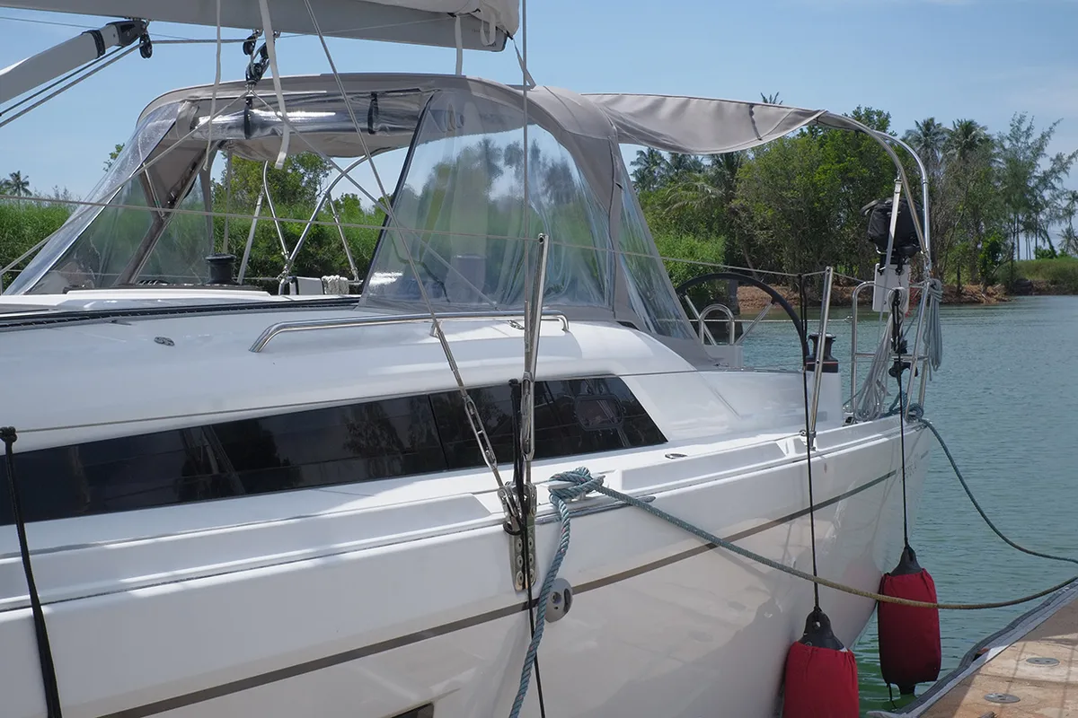 Exterior view of Philosophie, a Beneteau Oceanis 34.1 sailboat at Baan Salak Phet, Thailand