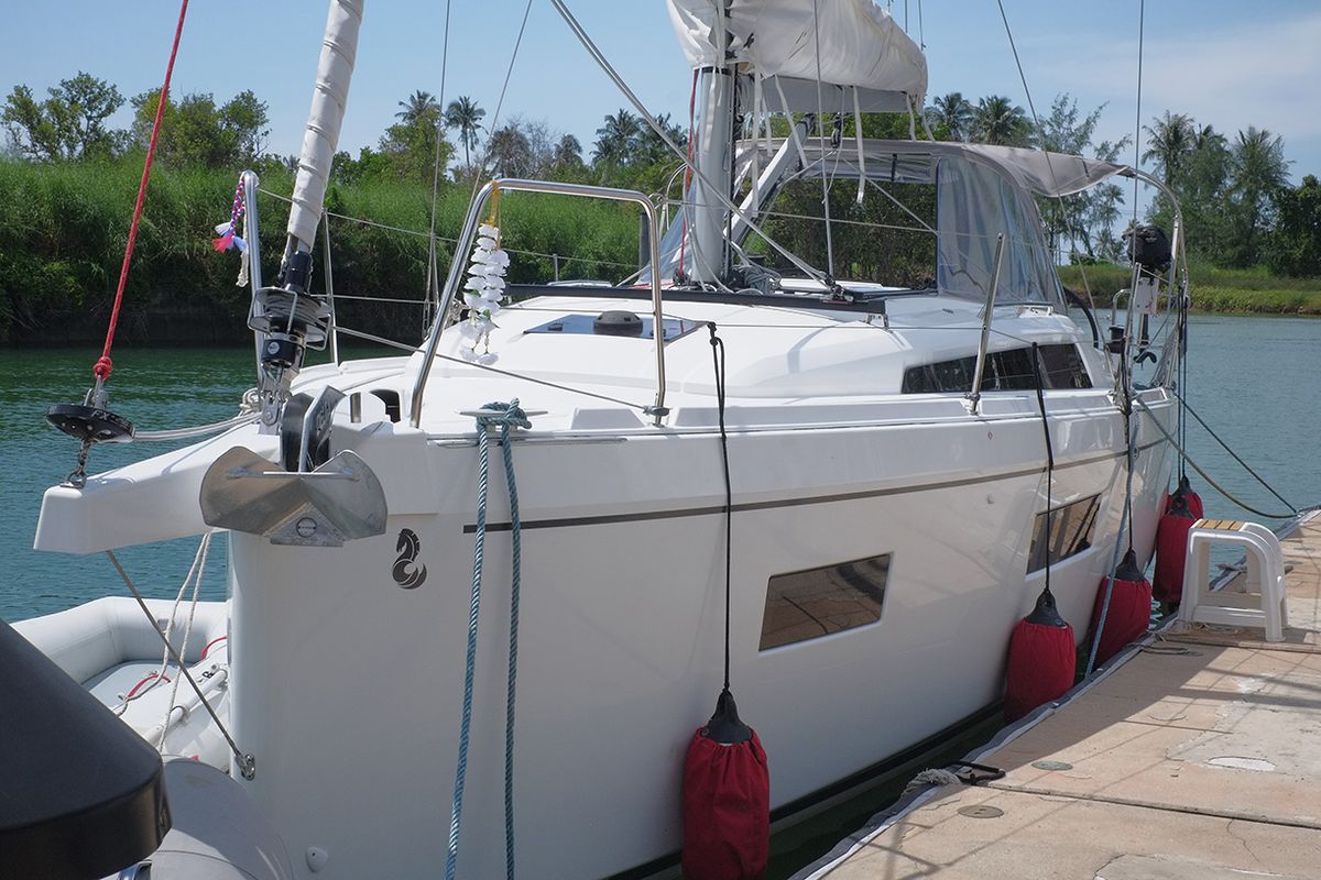 Exterior view of Philosophie, a Beneteau Oceanis 34.1 sailboat at Baan Salak Phet, Thailand