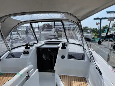 Cockpit of Philosophie, a Beneteau Oceanis 34.1 sailboat at Baan Salak Phet, Thailand