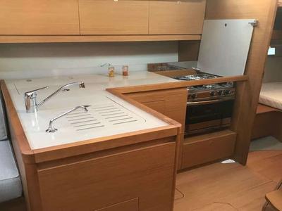 Galley of Mitoalla, a Dufour 390 sailboat at es Jonquet, Spain