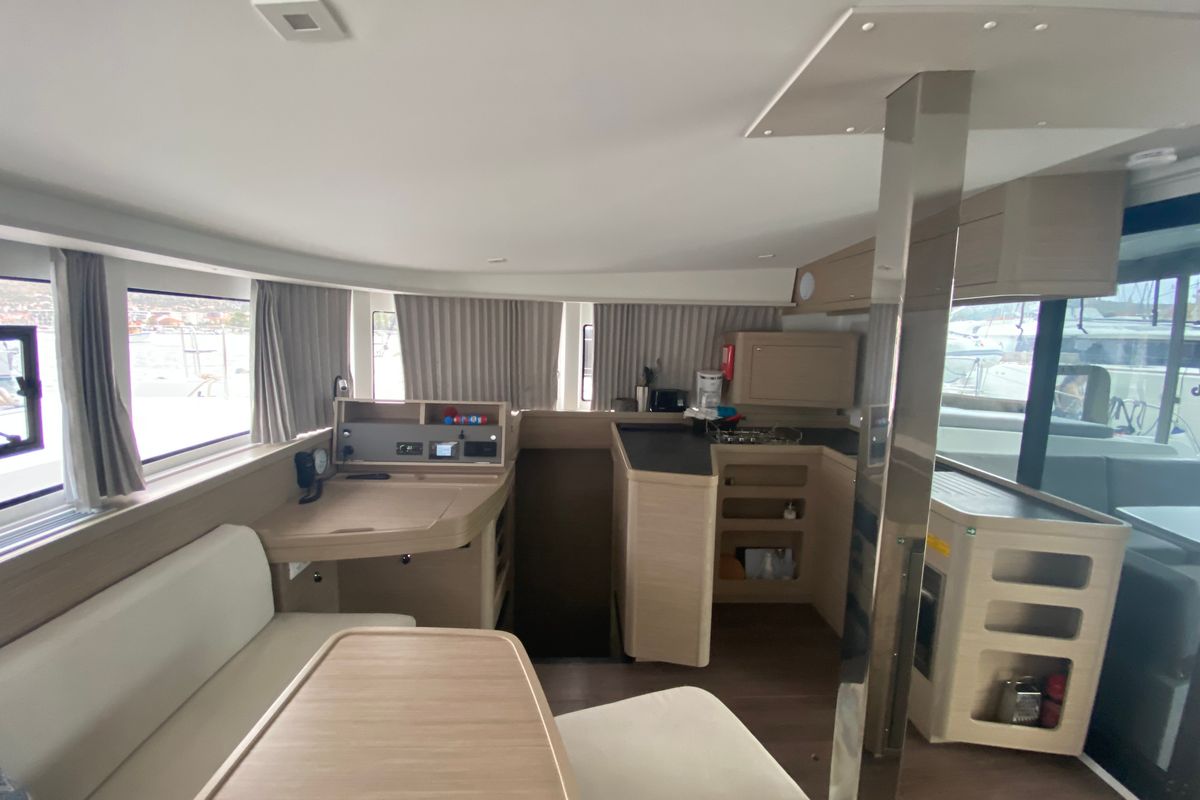 Salon of Brunhilde, a Lagoon 42 catamaran at Grad Trogir, Croatia
