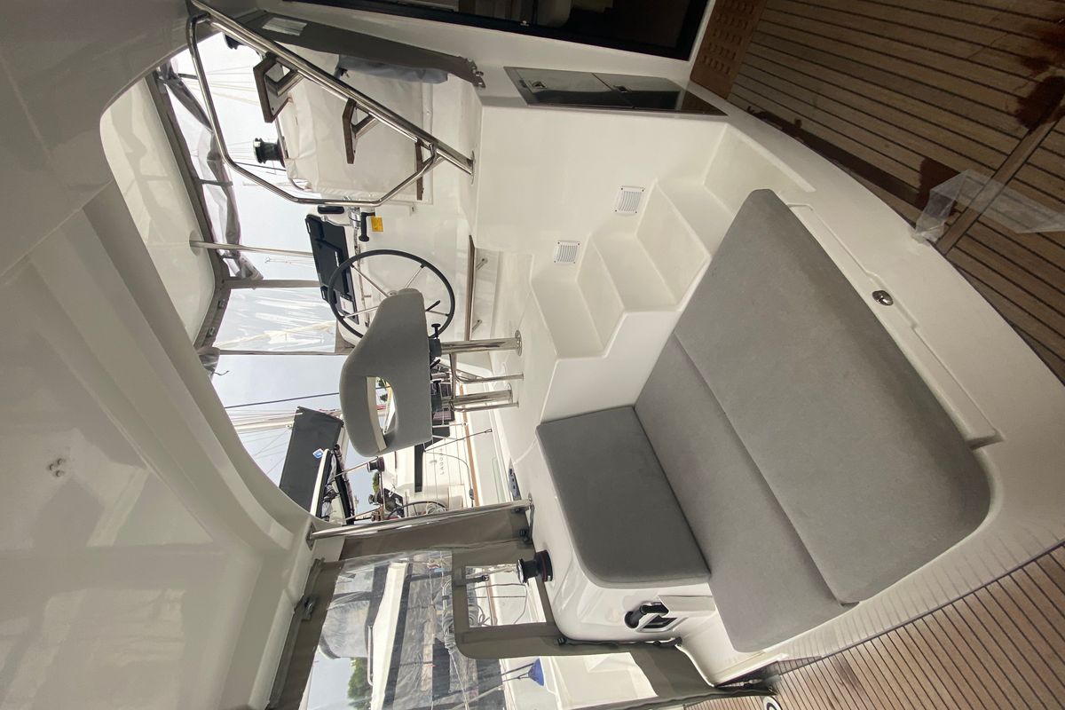 Cockpit of Brunhilde, a Lagoon 42 catamaran at Grad Trogir, Croatia