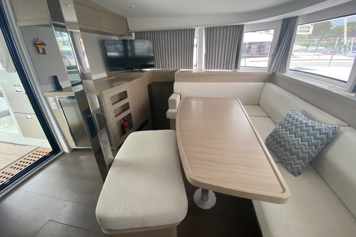 Salon of Brunhilde, a Lagoon 42 catamaran at Grad Trogir, Croatia