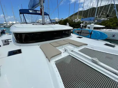 Deck of Sunniva II, a Lagoon 46 catamaran at Athens, Greece
