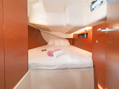 Cabin on Kiveli, a Hanse Yachts Hanse 458 sailboat at Gouvia, Greece