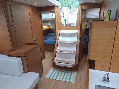 Salon of Francoise, a Jeanneau Sun Odyssey 490 sailboat at Tonnarella, Italy