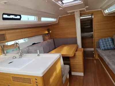Galley of Calliope, a X-Yachts X4³ sailboat at Lavreotiki Municipal Unit, Greece