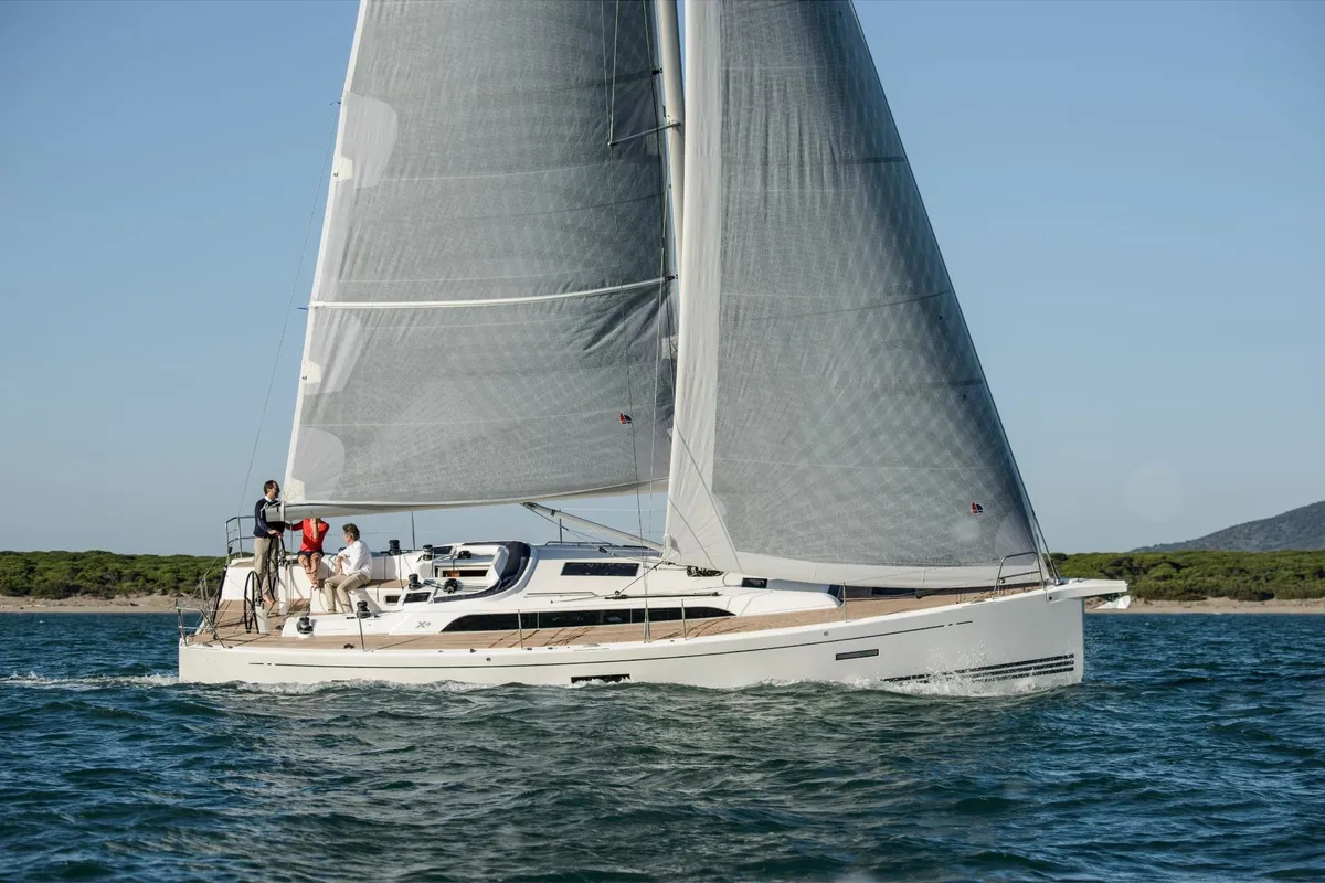 Calliope, a X-Yachts X4³ sailboat at Lavreotiki Municipal Unit, Greece