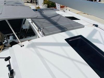 Deck of Sirius 1, a Fountaine Pajot Astréa 42 catamaran at Marmaris, Turkey
